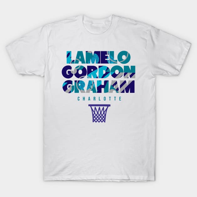 Charlotte Basketball Trio T-Shirt by funandgames